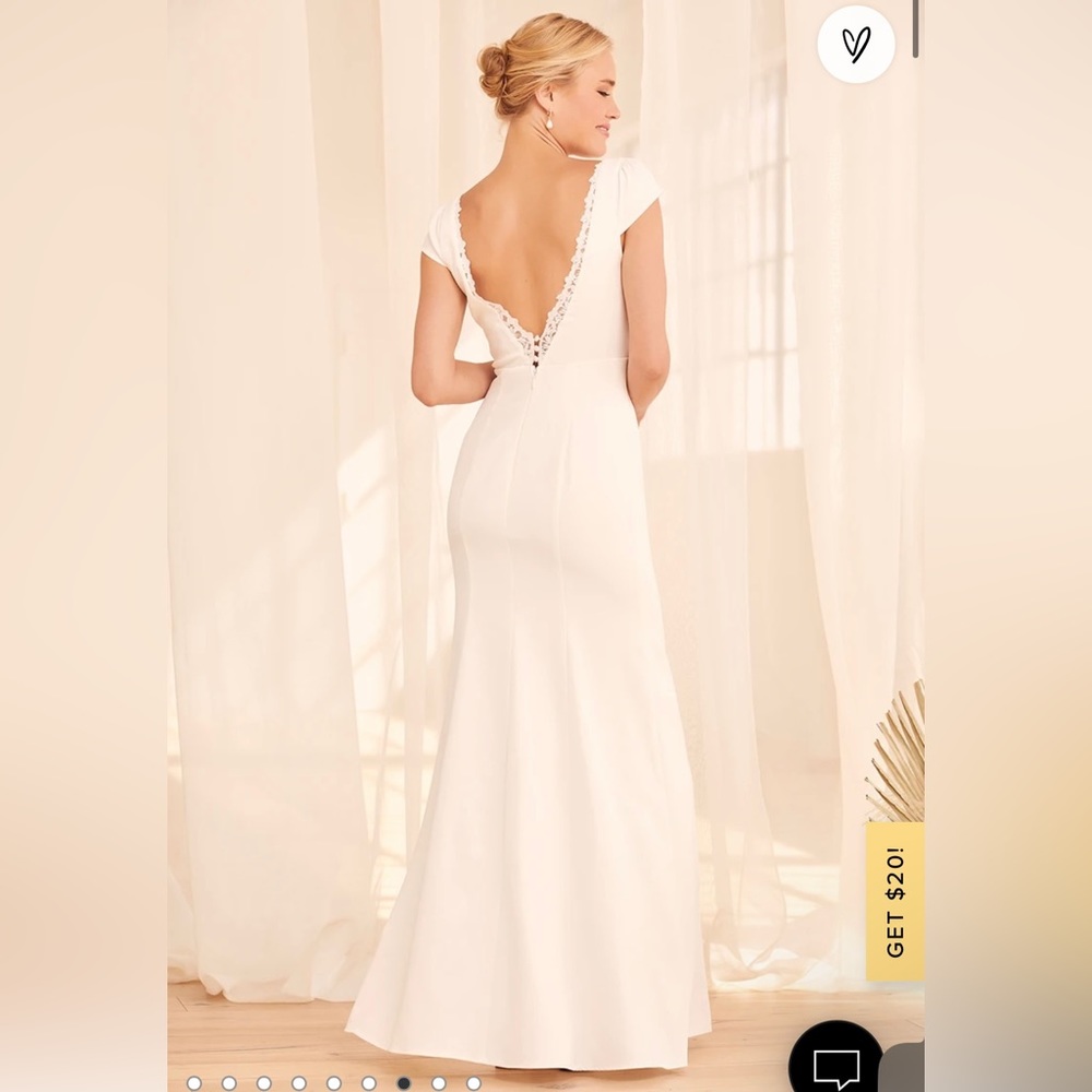 Lulu’s Love Will Follow White Cap Sleeve Mermaid
Maxi Dress